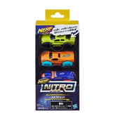 E1237/C0774 FRICTION TOYS NERF NITRO FOAM CARS DINKY (3PCS) HASBR