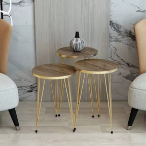 Nesting Round White/Black Side Table / Coffee Table