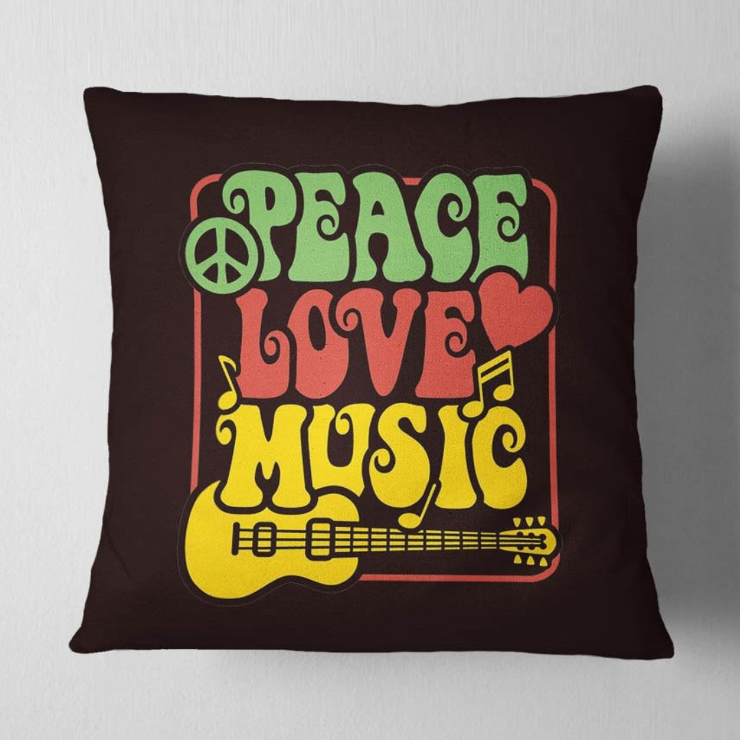 Peace Love Music Cushion