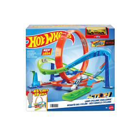 Hot Wheels Action Loop Cyclone Challenge 2 Ways to Play and Easy Storage, With 1:64 Scale