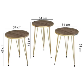 Nesting Round White/Black Side Table / Coffee Table