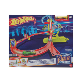 Hot Wheels Neon Speeders Skyscraper Speed Circuit Track Set