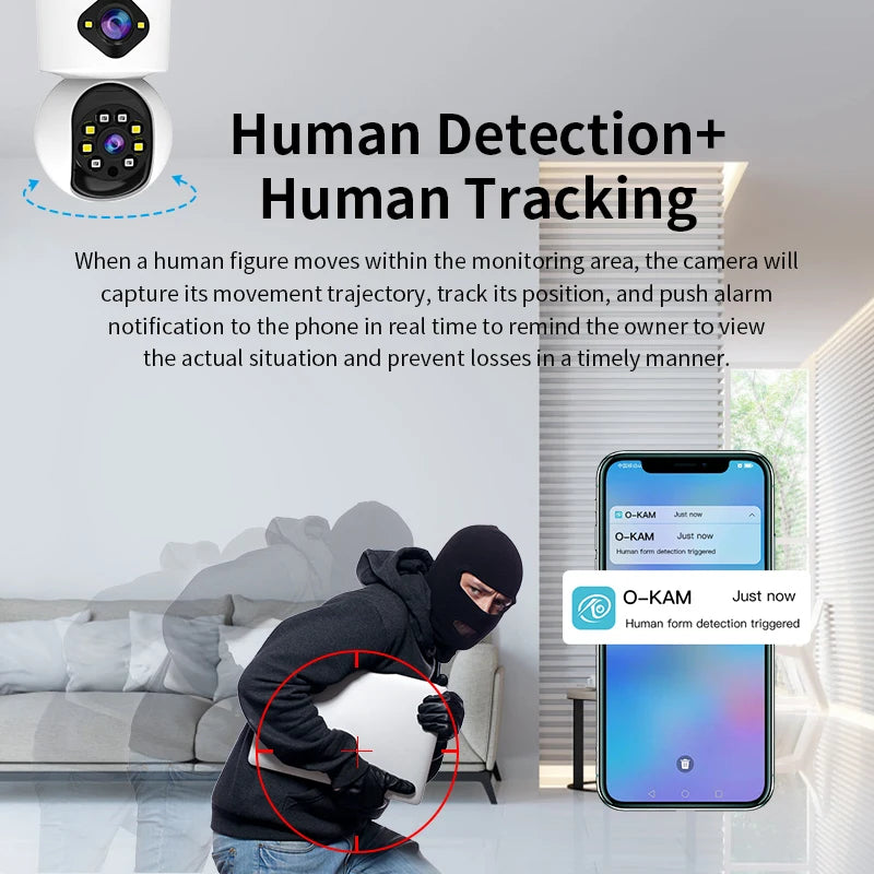 Vstarcam 4MP Dual Lens Dual Screen Indoor WiFi Camera Baby Monitor Auto Tracking Ai Human Detection Home CCTV Video IP Camera