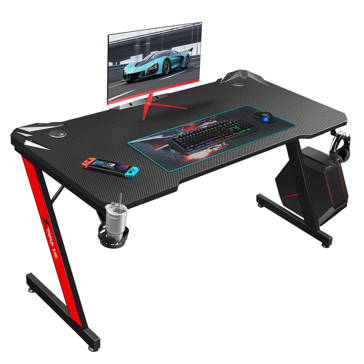 Xtrike-Me DK-02 Ergonomic Computer Gaming Desk with Headphone