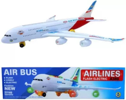 Aeroplane Airbus Battery Operated Toy With Flashing Lights and Music