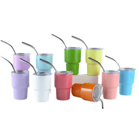 Stainless Steel Water Cup with Straw Stainless Steel Cup with Straw Lid Rust-resistant Water Cup for Cocktails Juices 60ml Capacity Sleek Design for Detachable Straw Water Cup