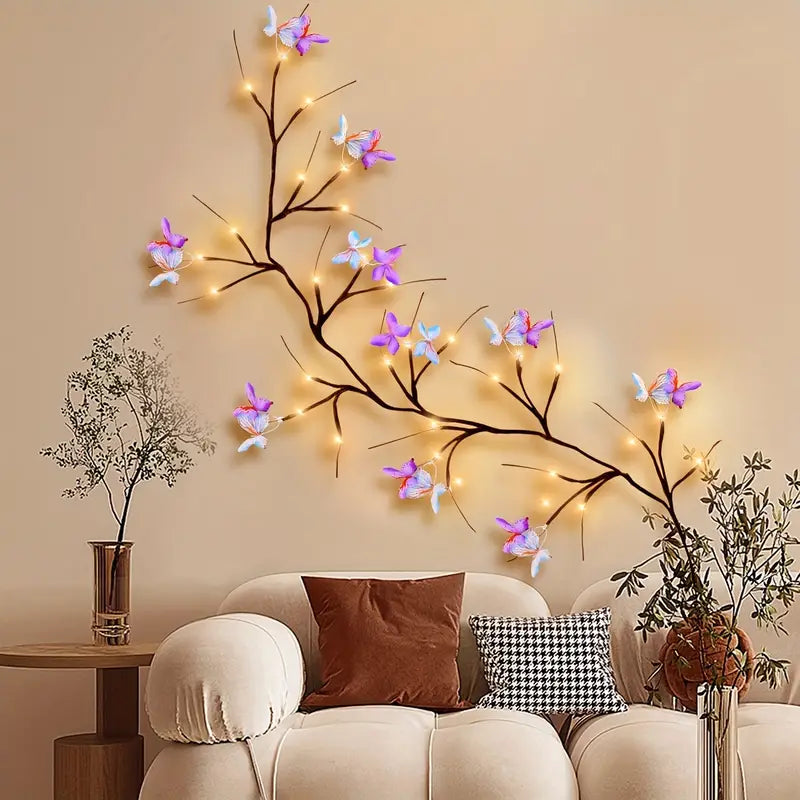 1pc Butterfly Branch LED Wall Light, 129.84cm 30 LEDs