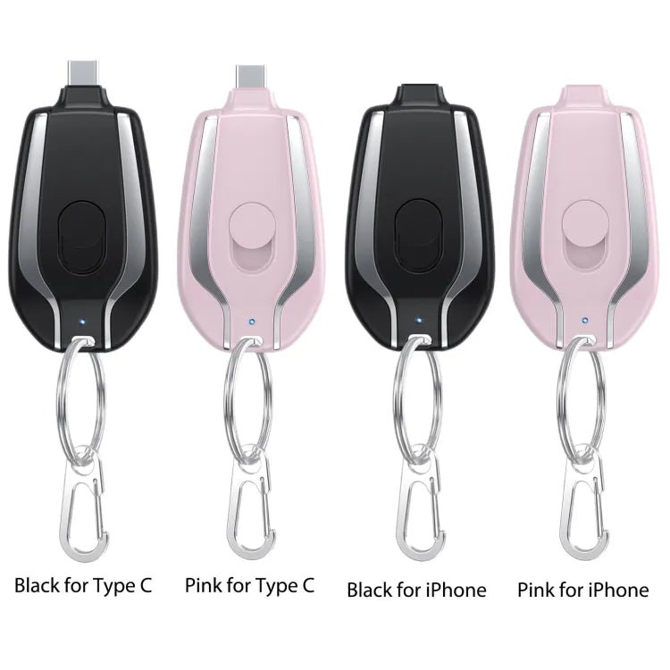 1500mah Mini Portable Keychain Phone Charger Emergency Power Banks Retractable Plug Power Fast Charging For iPhone 12/12Pro/Max