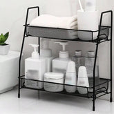 2Tier Detachable Iron Countertop Storage Shelf Organizing Bathroom Kitchen Office Desk Vanity Makeup Balcony Standing Spice Rack