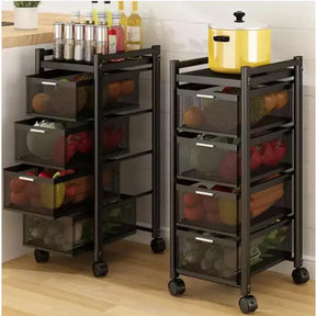 Modern Metal Kitchen Drawer Trolleys Space Saver