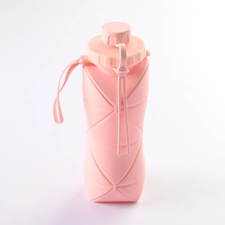 Portable Silicone Folding Water Cup 600ml Large Capacity Lightweight Outdoor Travel Sports Water Bottle