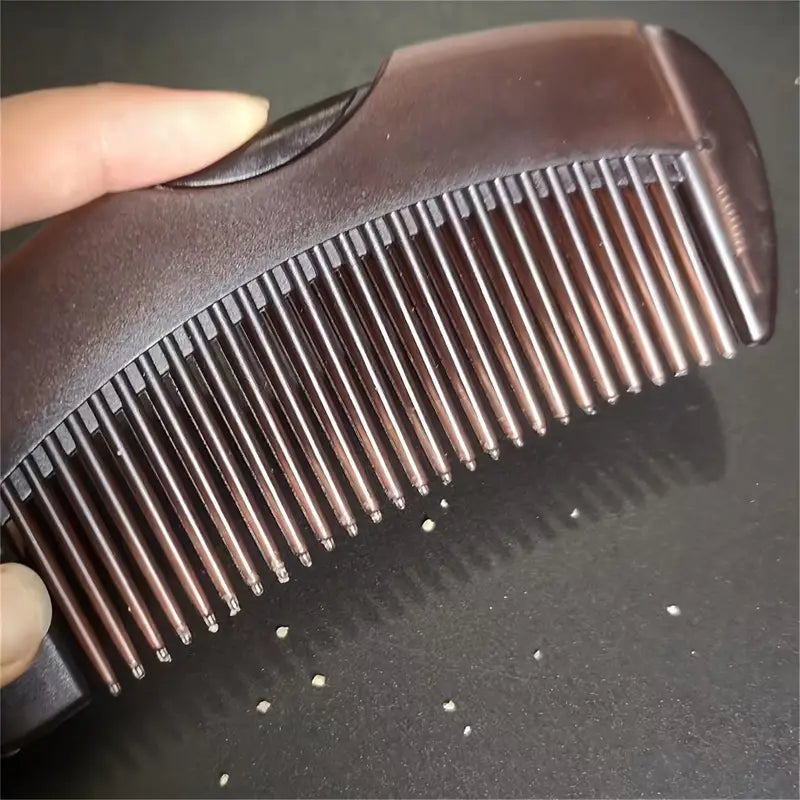 Fine-Tooth Hair Comb for Oily Hair - No-Wash Scalp Massage & Dandruff Control, Resin Handle