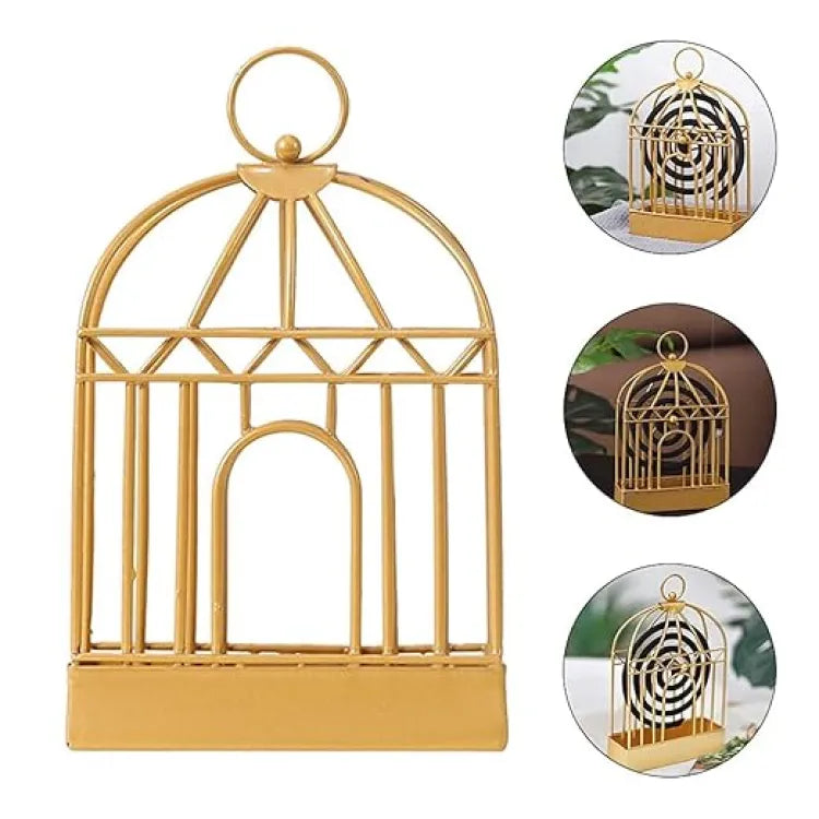 Home Office Decor Mosquito Coil Holder Incense Burner Birdcage Design Mosquito Coil Stand Protection from Mosquitoes By Technologistan