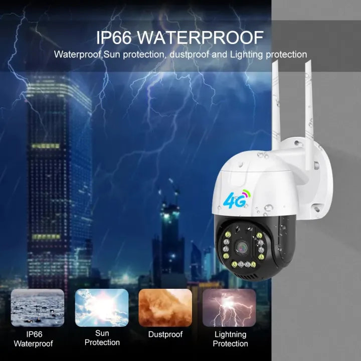 Wireless IP CCTV Surveillance Camera, Outdoor Waterproof Camera, Auto Tracking, Two-Way Audio, Baby Monitoring, WiFi Security, 4G Sim Card