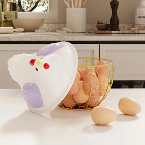 Ceramic Chicken Egg Basket