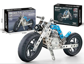 Diy Stem Building Educational Kit Toys 140 Pcs Metal Assembled 3d Model Simulation Motorcycle