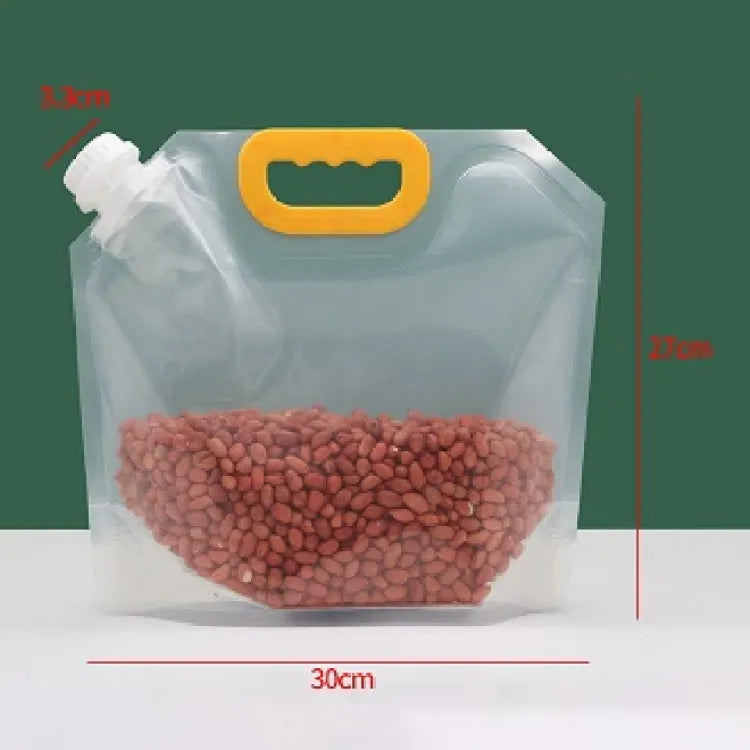 2 Pcs Kitchen Storage Sealed Bag Transparent Whole Grains Packaging Bag Grain Food Moisture-Proof Insect-proof Portable Storage Bag (3 Liter)