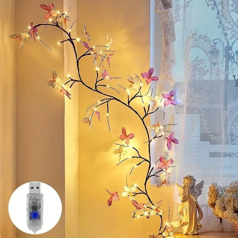 1pc Butterfly Branch LED Wall Light, 129.84cm 30 LEDs