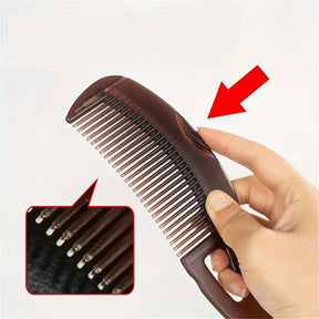 Fine-Tooth Hair Comb for Oily Hair - No-Wash Scalp Massage & Dandruff Control, Resin Handle