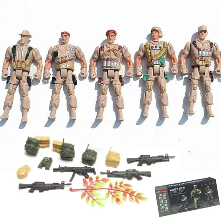 Military Force Action Figure Toys Set - Army Man Soldier War Toy For Kids Boys Girls - Soldiers