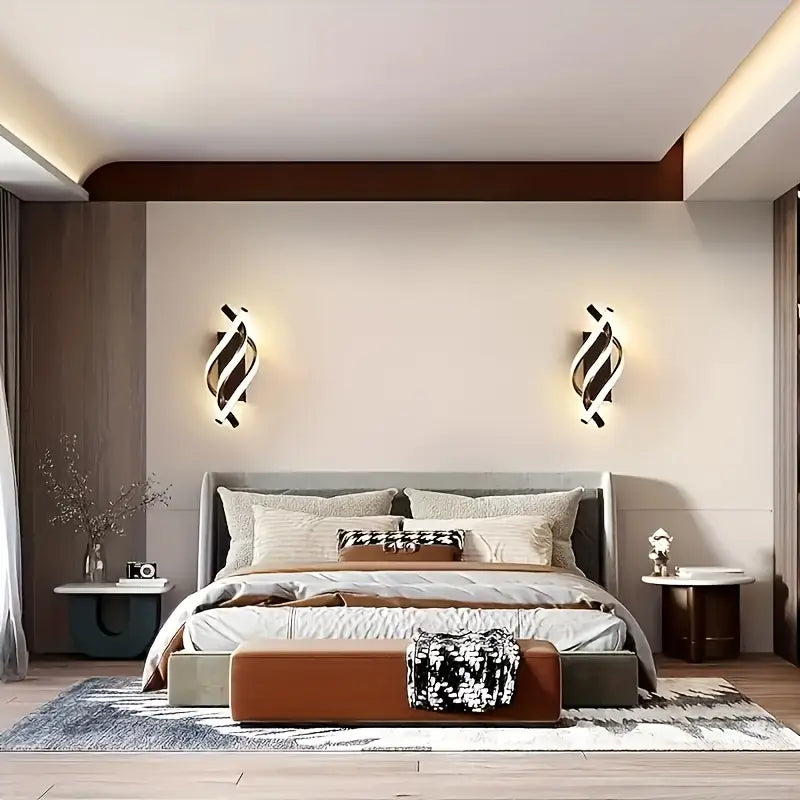 Modern Spiral Wall Sconce, LED Aluminum Wall Light Fixture