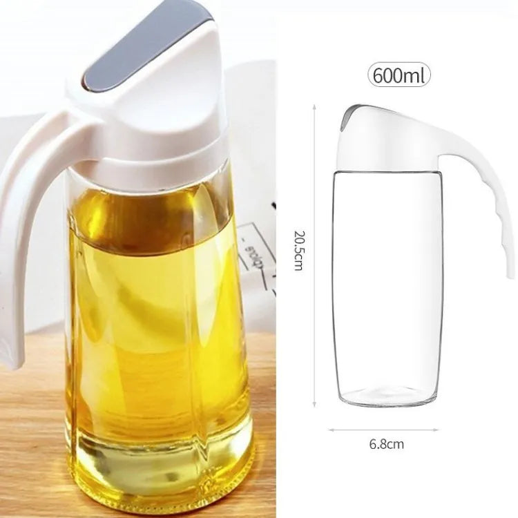 New 600ml Kitchen Storage Bottle with Automatic Opening and Closing of Glass Oil Bottle