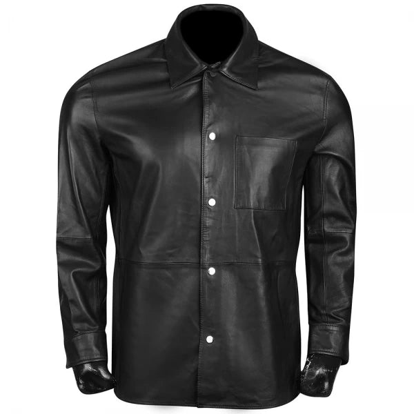 Sheep Leather Jacket In Black