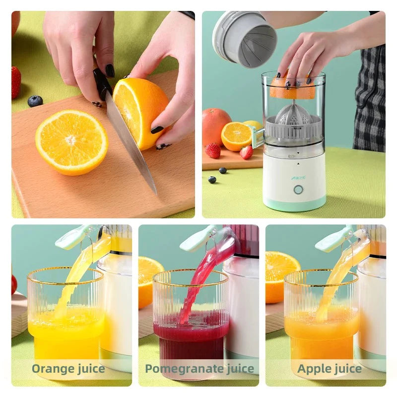 Wireless Juicer, Automatic Electric Fruit Juicer, USB Charges Juice Separator, Portable Squeezer Pressure Blender, Rechargeable Citrus Juicer,