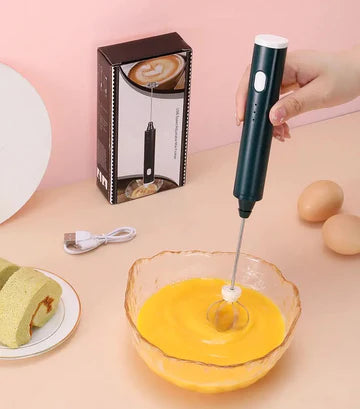 Handheld Frother Egg Beater, USB Rechargeable Coffee Blender, Household Milk Shaker Mixer Foamer Food Blender, Kitchen Cooking Tool