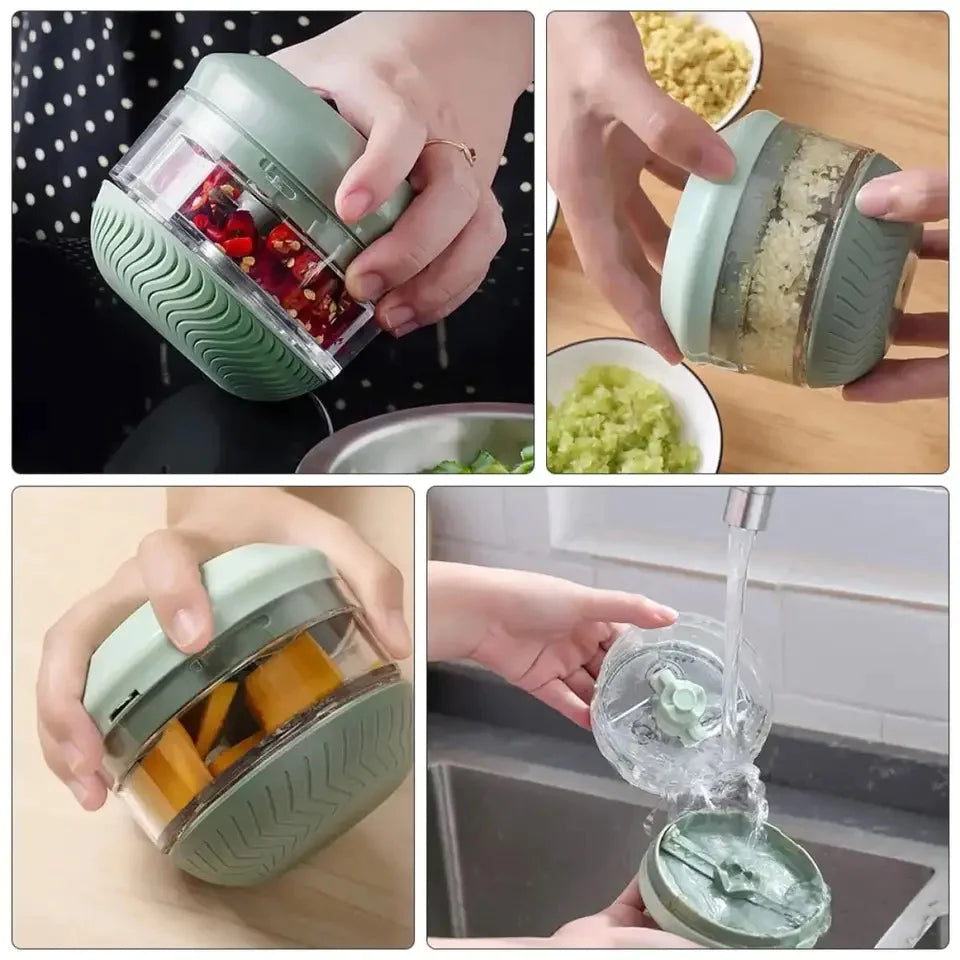 Mini Rotating Food Grinder, Manual Garlic Chopper, Mini Rotating Grinder Food Twister, Handheld Fruits Mincer, Mini Manual Food Chopper, Manual Mashed Garlic Food Processor, Multifunctional Vegetable Chopper, Mini Grinder Cutter, Household Kitchen Gadget