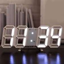 3D LED Digital Clock Snooze Bedroom Desk Alarm Clocks Hanging Wall Clock Calendar Thermometer Voice Control Backlight Time Temperature Display For Bedroom Office Living Room Home Decor Gift