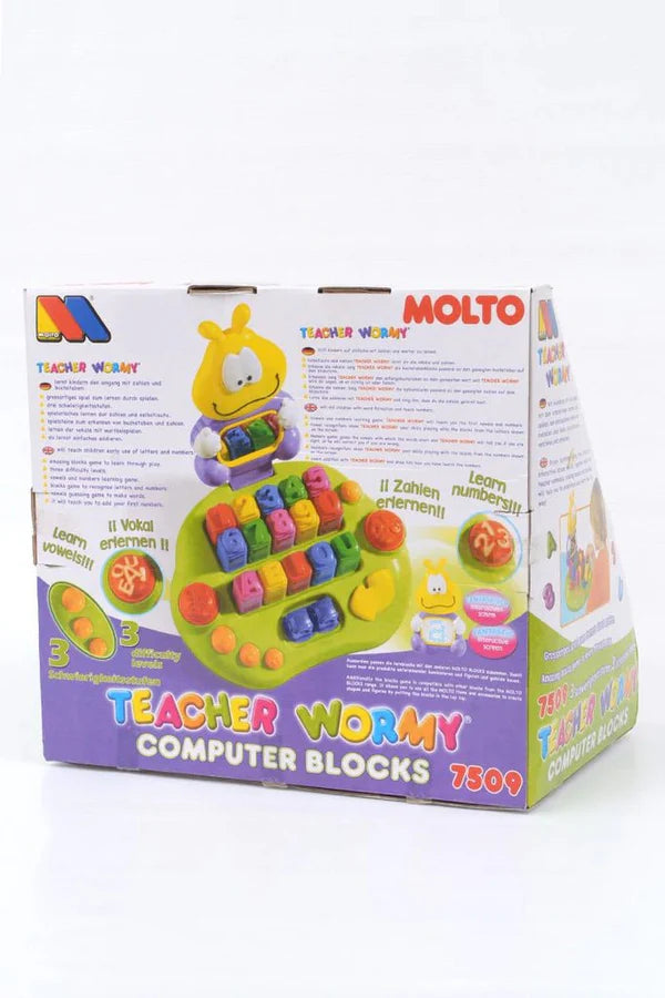 LEARNING TOYS TEACHER WORMY COMPUTER BLOCK