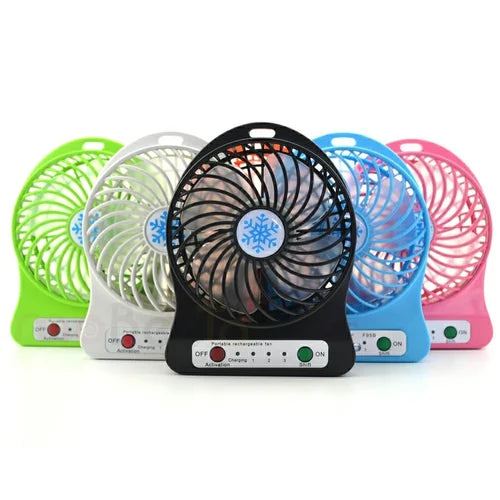 Rechargeable Mini Portable USB Cooling Fan HandFan Portable Handheld Rechargeable Mini Usb Portable Fan Multifunctional Rechargeable Fan With Powerbank NOTE random color will be delivered