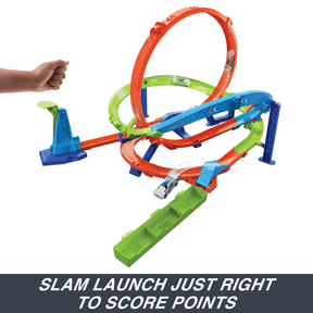 Hot Wheels Action Loop Cyclone Challenge 2 Ways to Play and Easy Storage, With 1:64 Scale